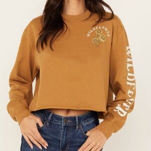 Cleo + Wolf Wildflower Cropped Sweatshirt NEW